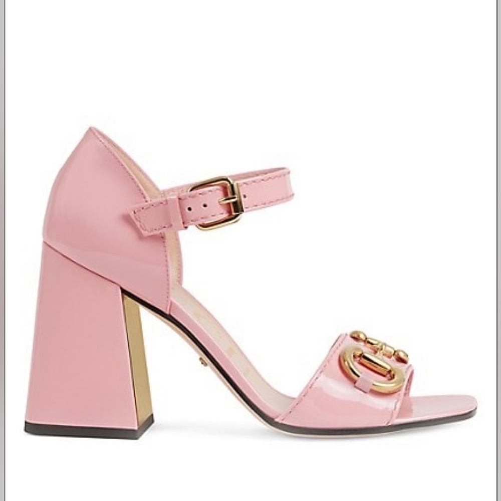 New Gucci Baby Buckle Horsebit Ankle-strap sandals as 38